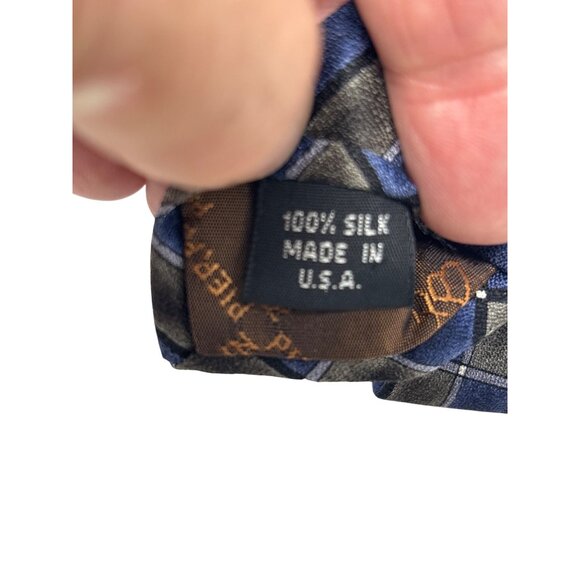 Pierre Balmain Paris Couture Vintage 100% Silk Lot‎ of 2 Ties USA Blue Red Gray - Picture 5 of 10